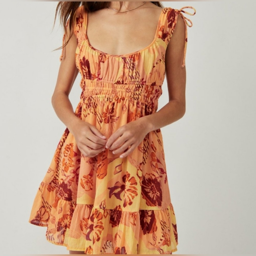 FREE PEOPLE Vernon Mini Dress ~SUNSHINE COMBO - MEDIUM **NEW